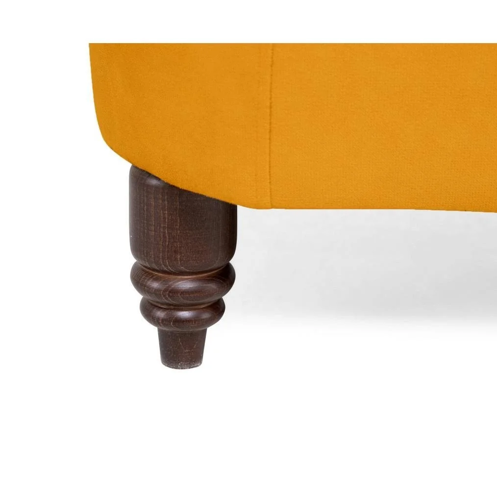 Sofa VINCENT pikowana Chesterfield – stylowa, żółta, idealna do małego wnętrza 148x87 — zdjęcie 7