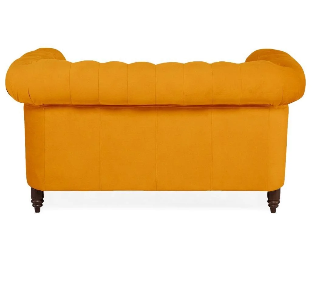 Sofa VINCENT pikowana Chesterfield – stylowa, żółta, idealna do małego wnętrza 148x87 — zdjęcie 5