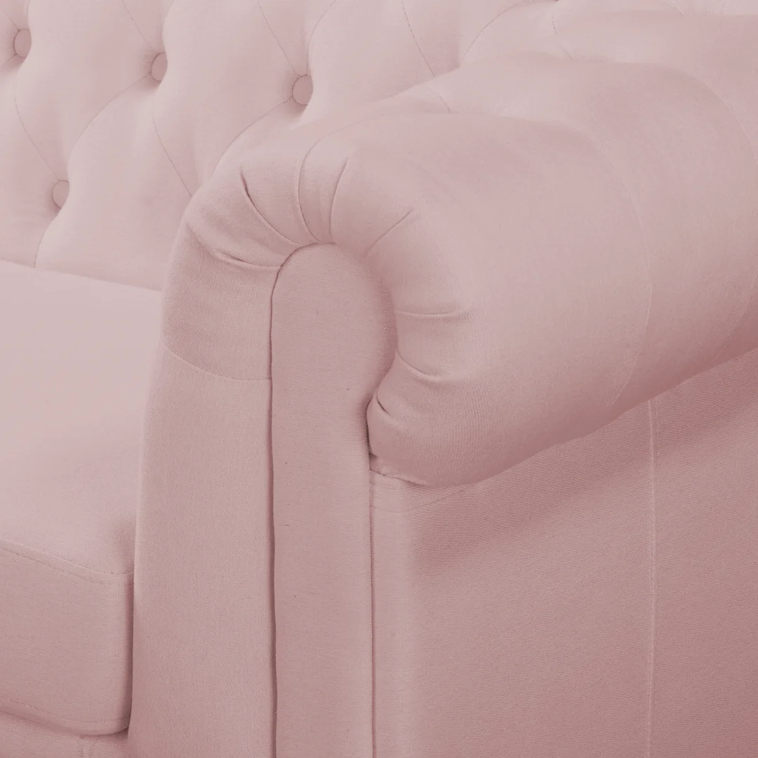 Sofa SYDNEY brudny róż – elegancka, pikowana, dwuosobowa Chesterfield 148x86 — zdjęcie 4