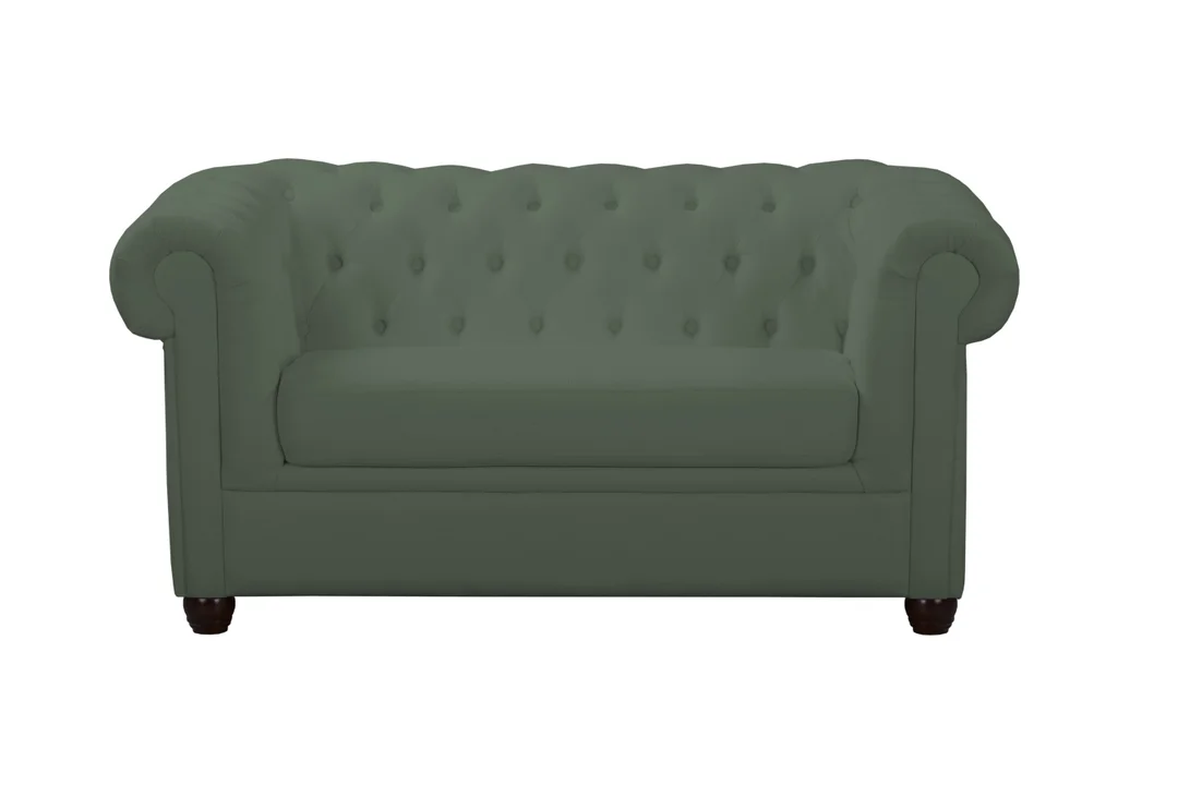 Chesterfield SYDNEY w zielonym kolorze – wygodna sofa dwuosobowa 148x86 — zdjęcie 1