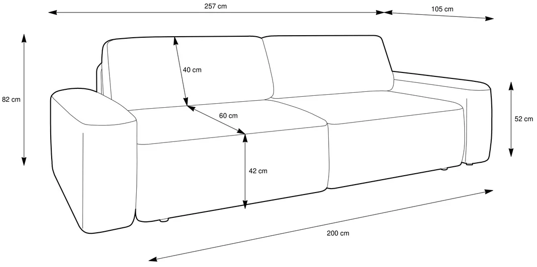 Bolim – nowoczesna sofa granatowa z funkcją spania i pojemnikiem na pościel — zdjęcie 9