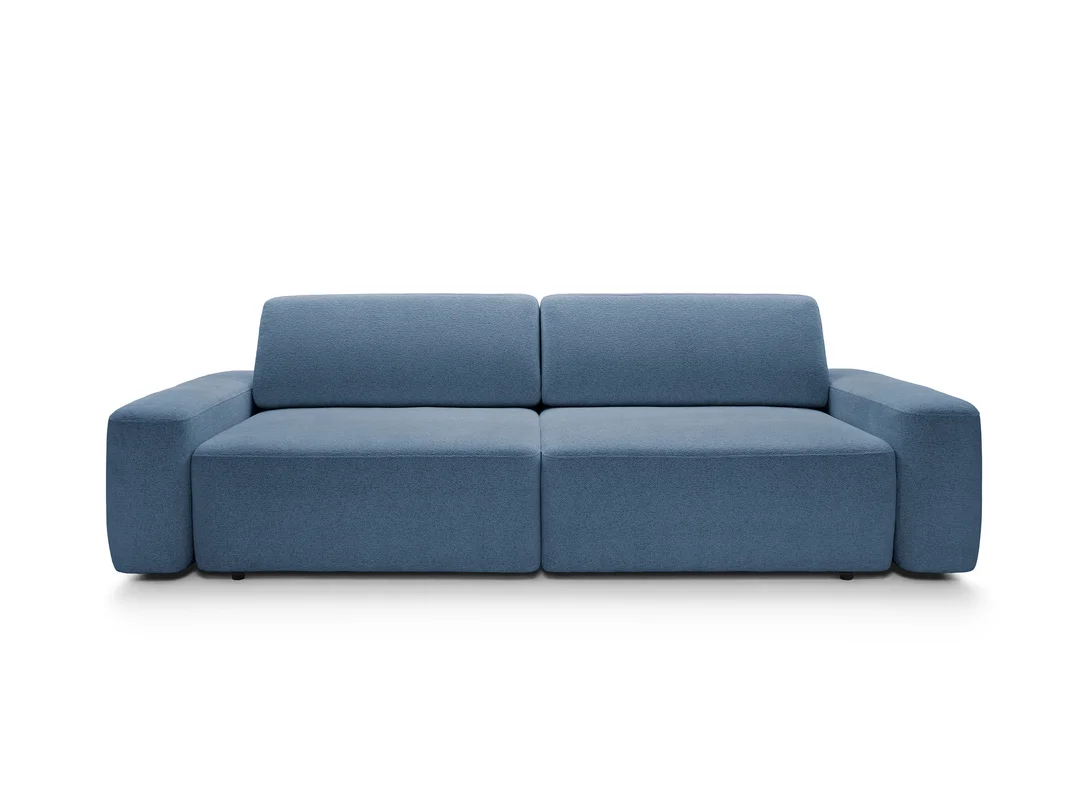 Bolim – nowoczesna sofa granatowa z funkcją spania i pojemnikiem na pościel — zdjęcie 2