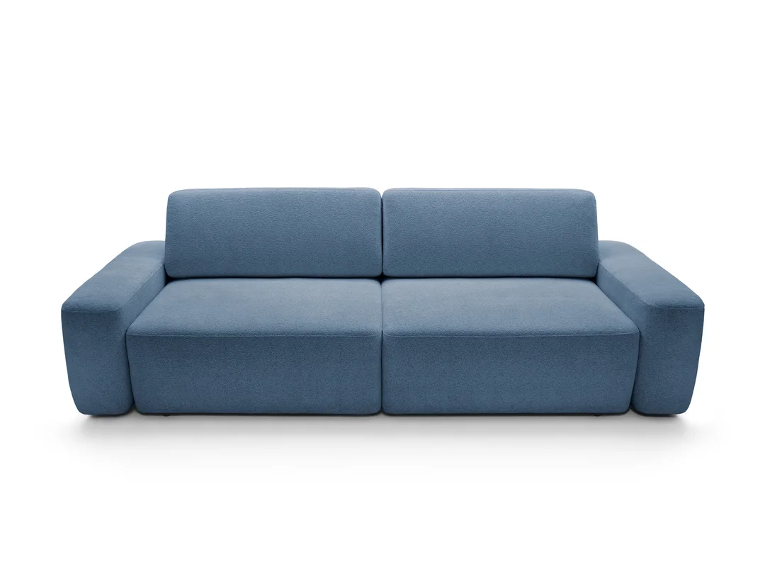 Bolim – nowoczesna sofa granatowa z funkcją spania i pojemnikiem na pościel — zdjęcie 3