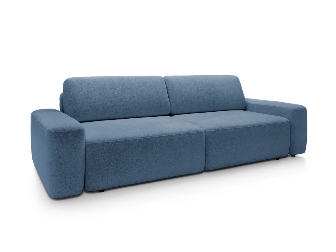Bolim – nowoczesna sofa granatowa z funkcją spania i pojemnikiem na pościel — zdjęcie 4