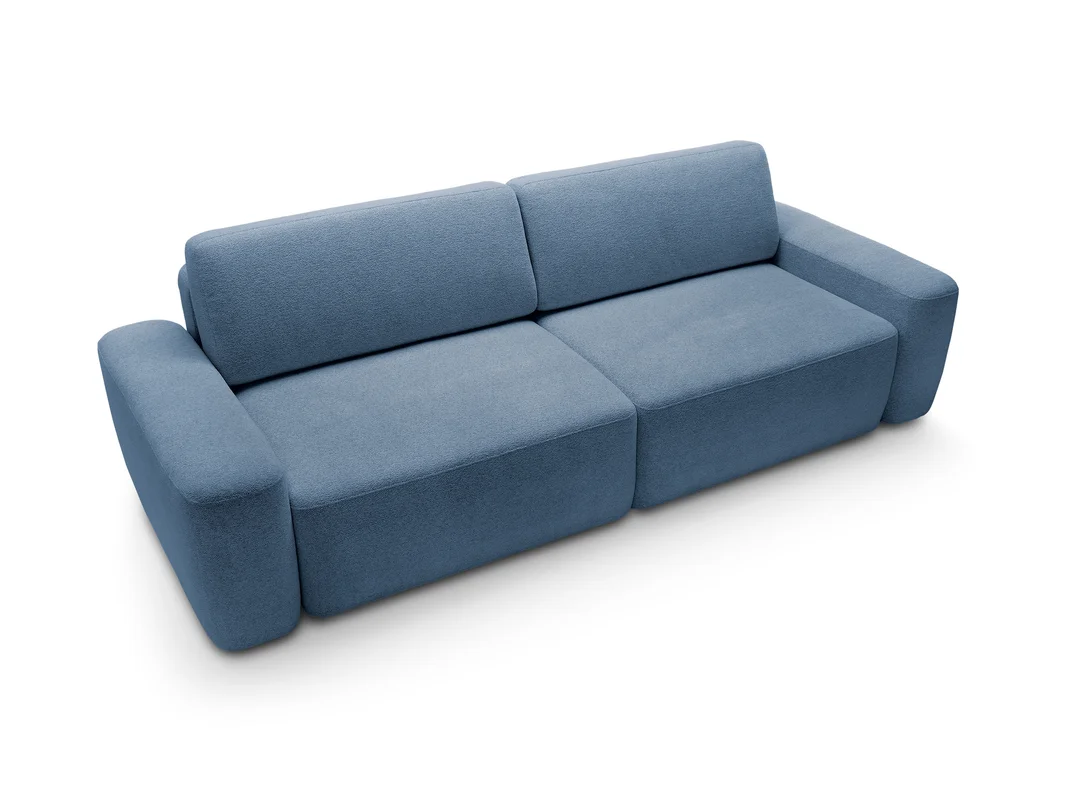 Bolim – nowoczesna sofa granatowa z funkcją spania i pojemnikiem na pościel — zdjęcie 5