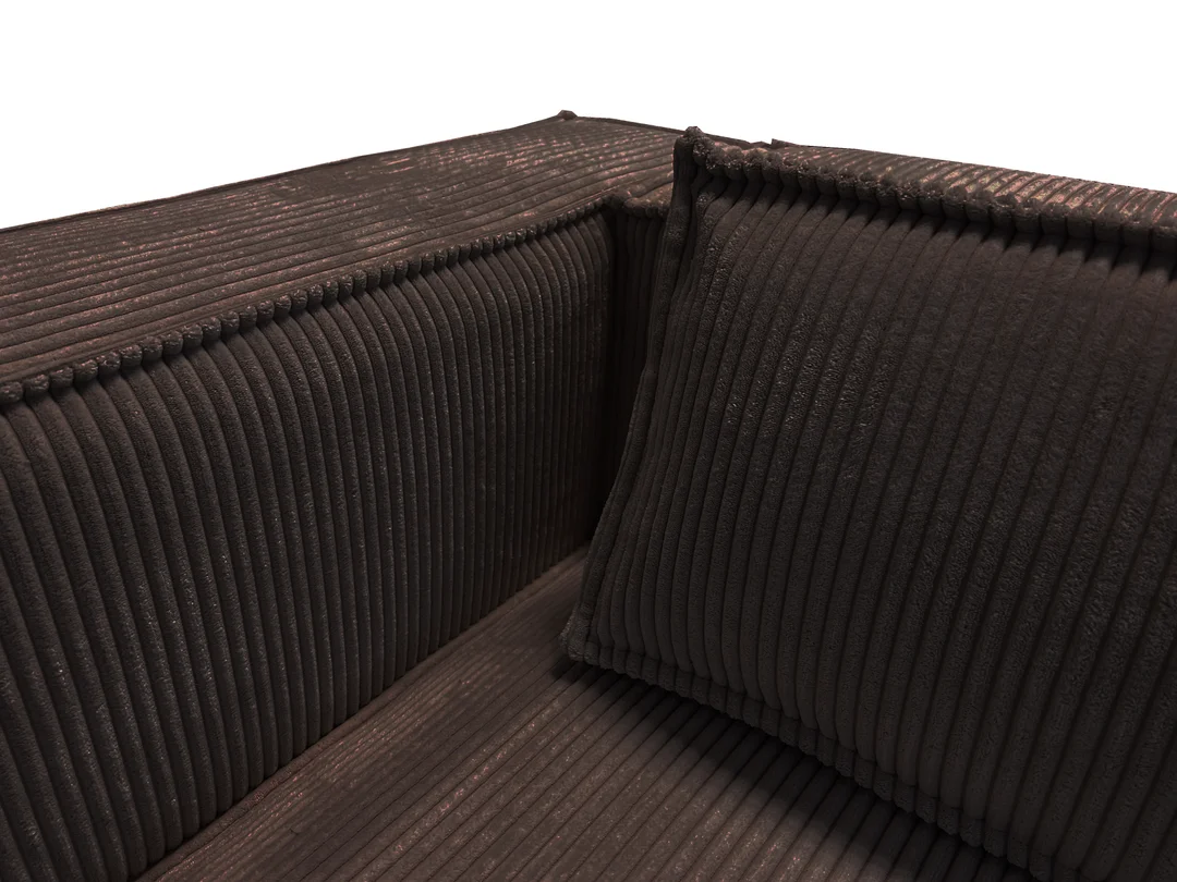 Esmo – sofa trzyosobowa, tapicerowana brązowym sztruksem 230x92 — zdjęcie 3