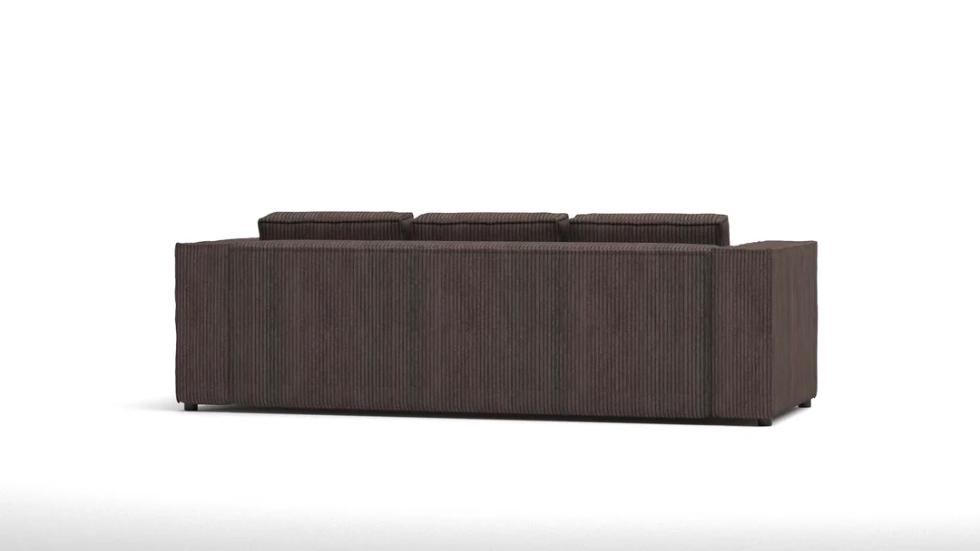 Esmo – sofa trzyosobowa, tapicerowana brązowym sztruksem 230x92 — zdjęcie 6