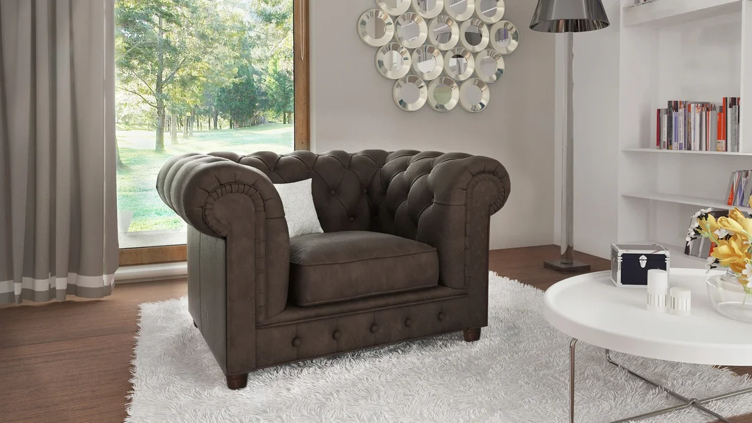 Chesterfield fotel pikowany SOLARIS — Riviera 26