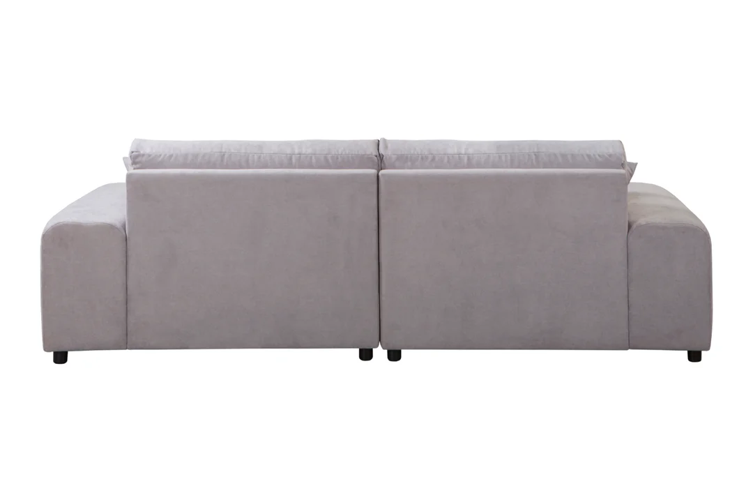 Szara sofa czteroosobowa nowoczesna z głębokim siedziskiem i poduszkami – Mossi 237x144 — zdjęcie 8