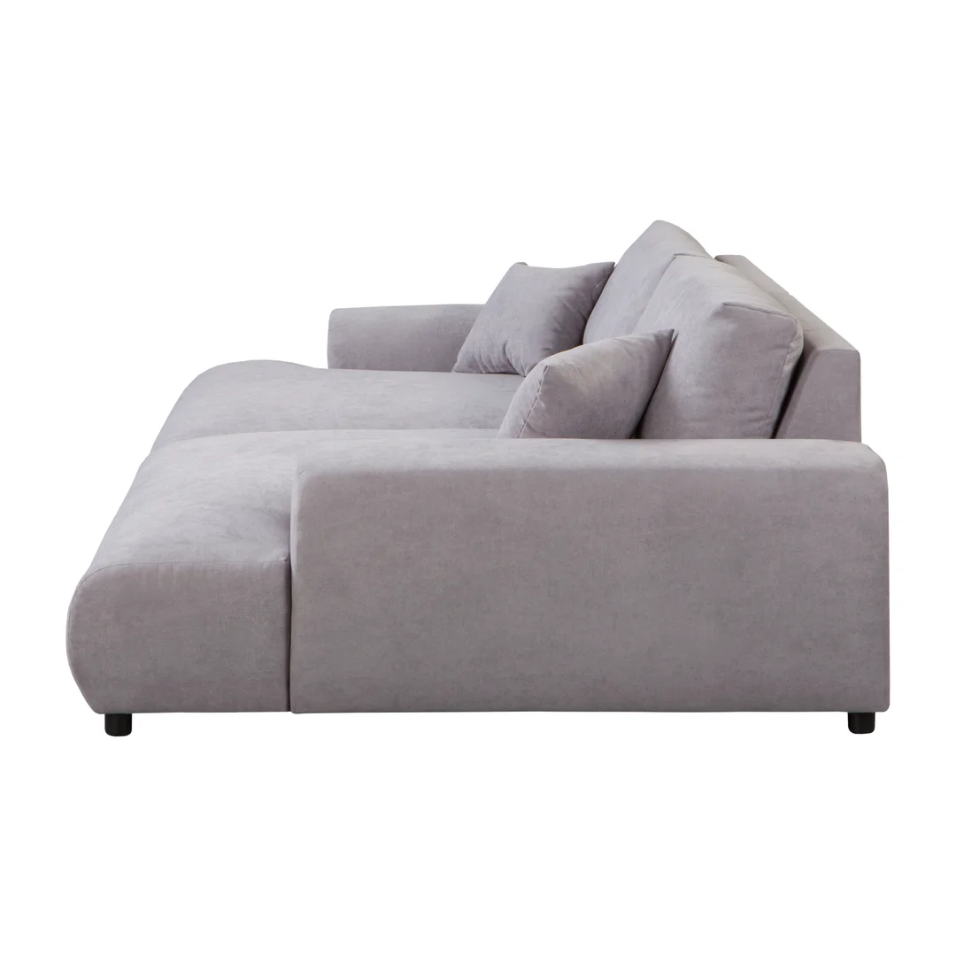 Szara sofa czteroosobowa nowoczesna z głębokim siedziskiem i poduszkami – Mossi 237x144 — zdjęcie 7