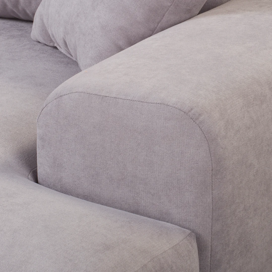 Szara sofa czteroosobowa nowoczesna z głębokim siedziskiem i poduszkami – Mossi 237x144 — zdjęcie 12