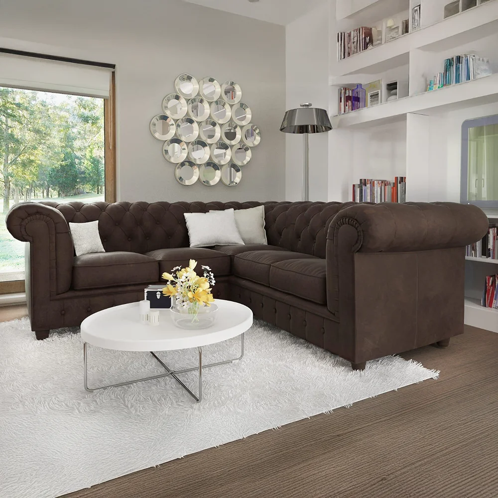 Narożnik pięcioosobowy pikowany 2+E+2 Chesterfield SOLARIS 258x258 — Riviera 26