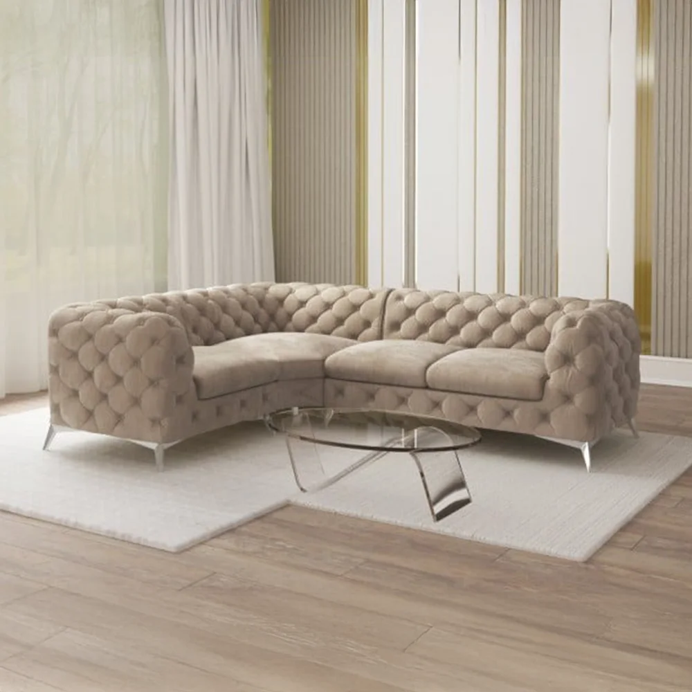 Narożnik czteroosobowy luksusowy pikowany 1+E+2 Chesterfield TEO 264x204 — Riviera 16