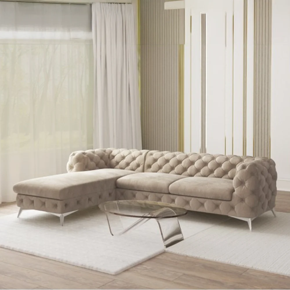Narożnik czteroosobowy TEO 2+OT pikowany Chesterfield 262x200 — Riviera 16
