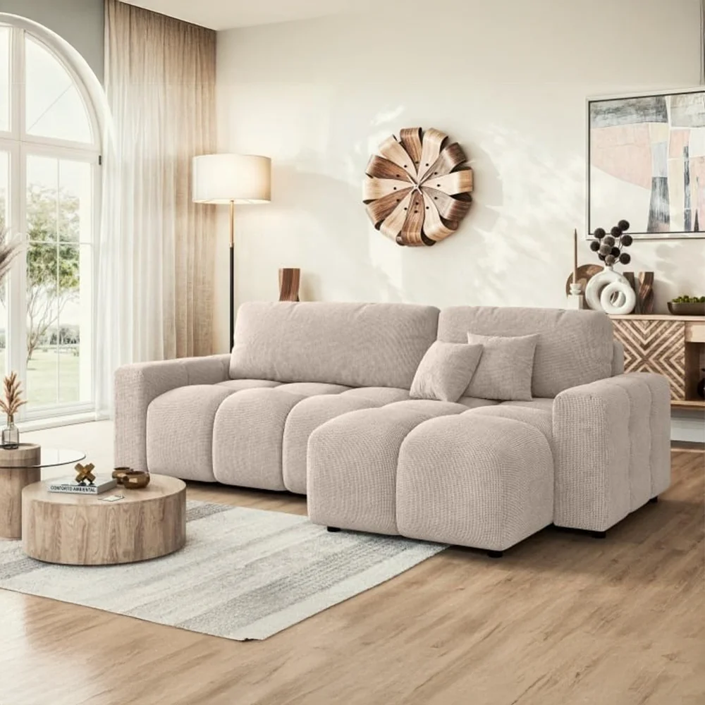 Narożnik czteroosobowy z funkcją spania nowoczesny Vega 233x142 — Flow 02
