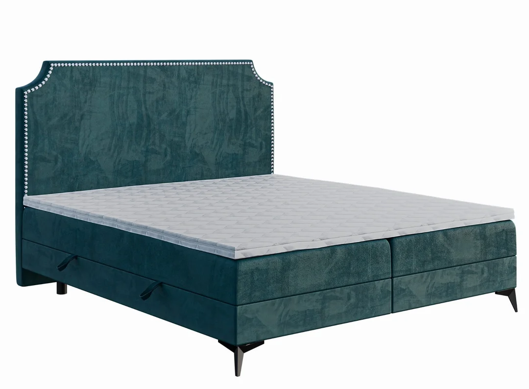 Łóżko kontynentalne w stylu glamour LIMEA — Magic Velvet 2221