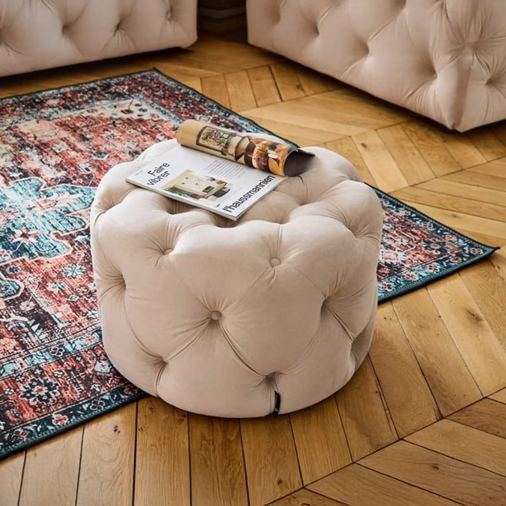 Puf pikowany Chesterfield BENTLEY 60x60 — French Velvet 672