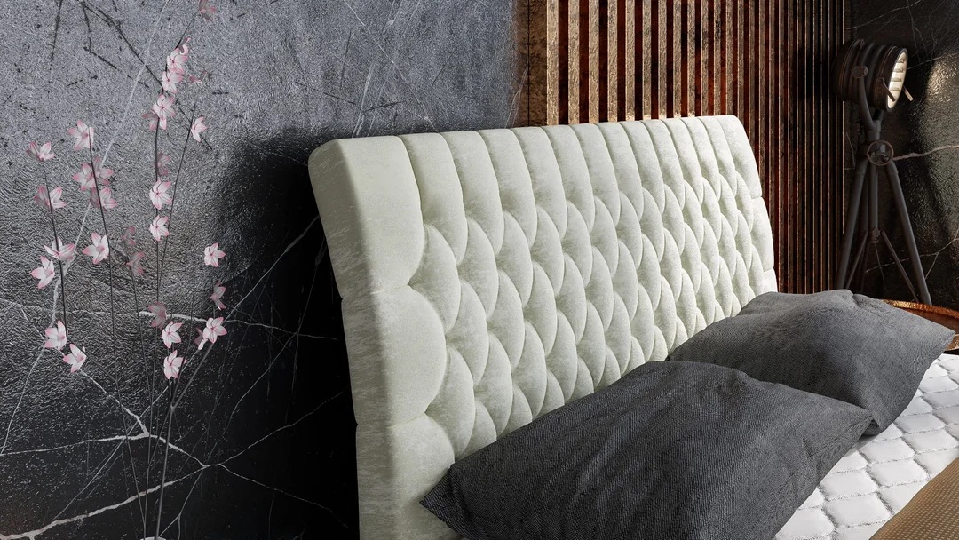 Łóżko kontynentalne pikowane glamour KOLIN — zdjęcie 7
