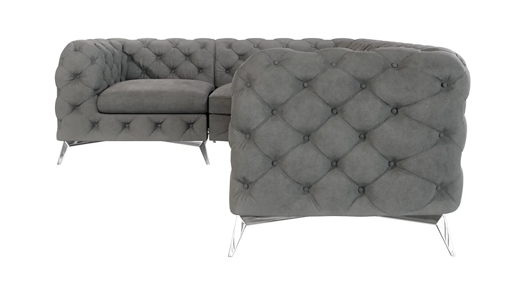 Narożnik czteroosobowy luksusowy pikowany 1+E+2 Chesterfield TEO 264x204 — Riviera 91