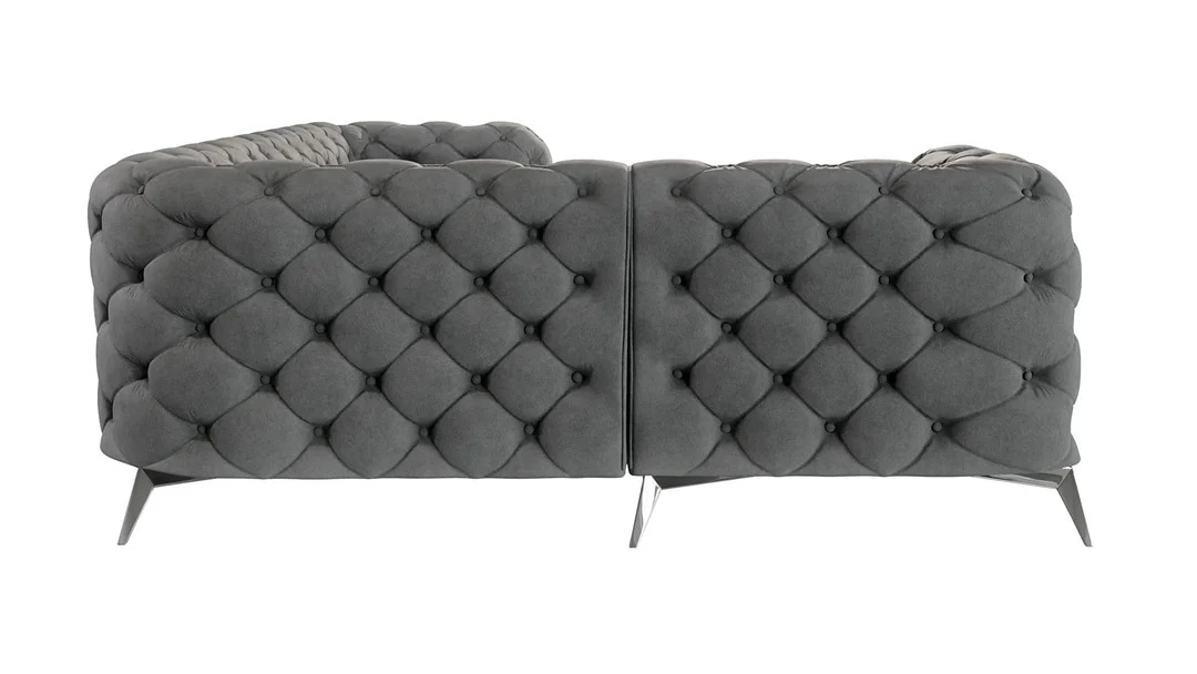 Narożnik czteroosobowy luksusowy pikowany 1+E+2 Chesterfield TEO 264x204 — Riviera 91