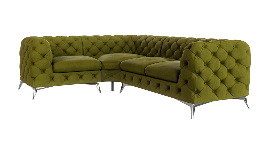 Narożnik czteroosobowy luksusowy pikowany 1+E+2 Chesterfield TEO 264x204 — Riviera 36