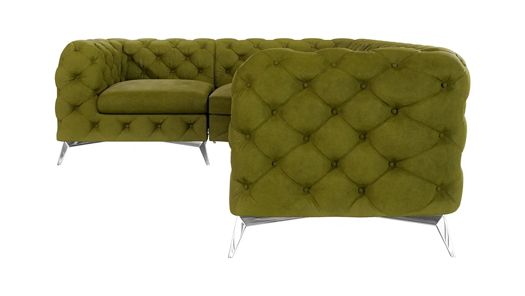 Narożnik czteroosobowy luksusowy pikowany 1+E+2 Chesterfield TEO 264x204 — Riviera 36