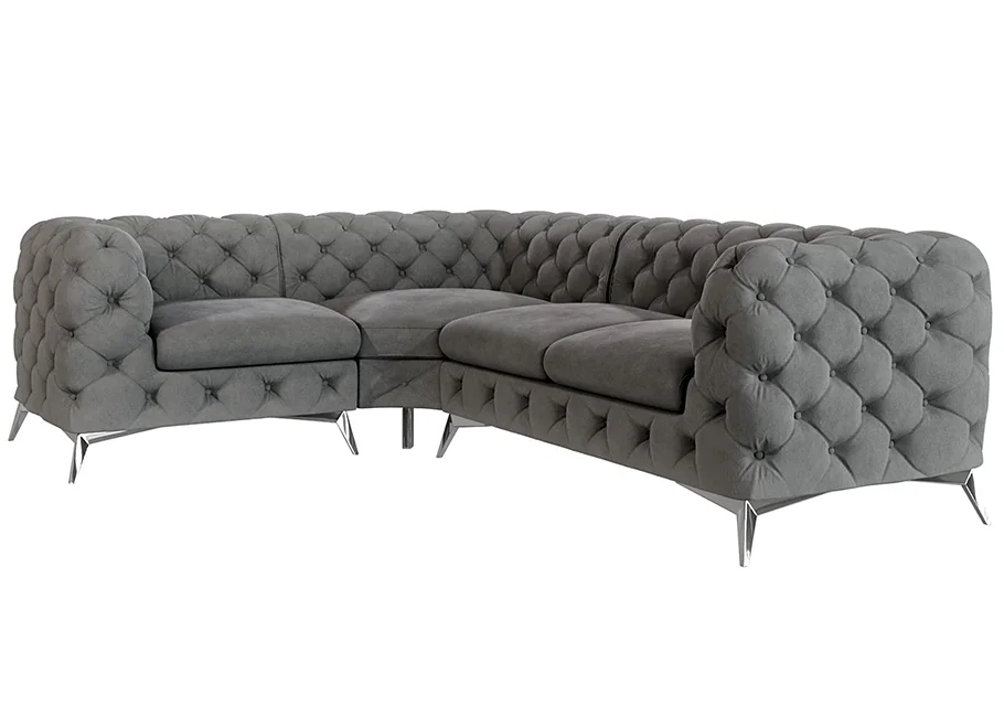 Narożnik czteroosobowy luksusowy pikowany 1+E+2 Chesterfield TEO 264x204 — Riviera 91