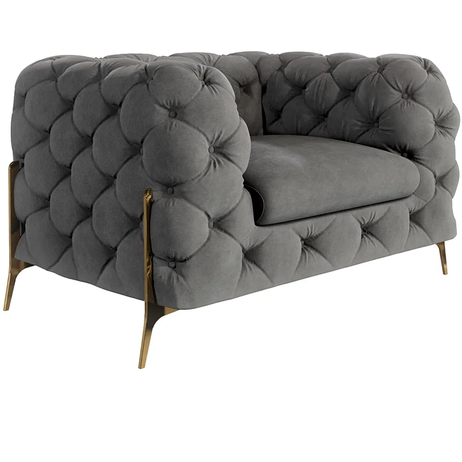 Fotel pikowany chesterfield TEO HIGH glamour — Riviera 91