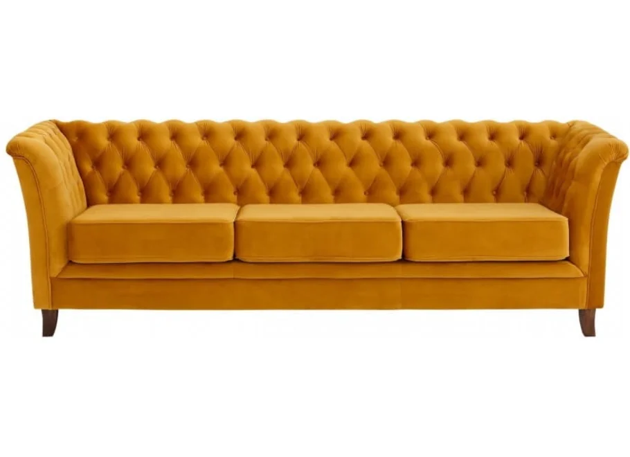 Sofa trzyosobowa z funkcją spania pikowana Chesterfield HASSO 237x82 — Riviera 41