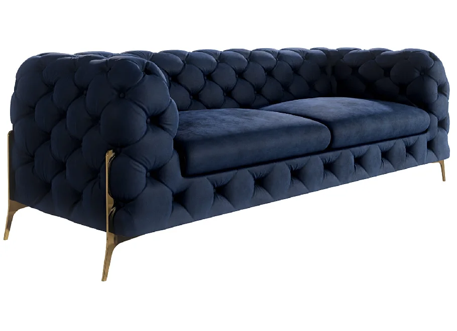 Sofa trzyosobowa pikowana glamour Chesterfield TEO HIGH 225x100 — Riviera 81