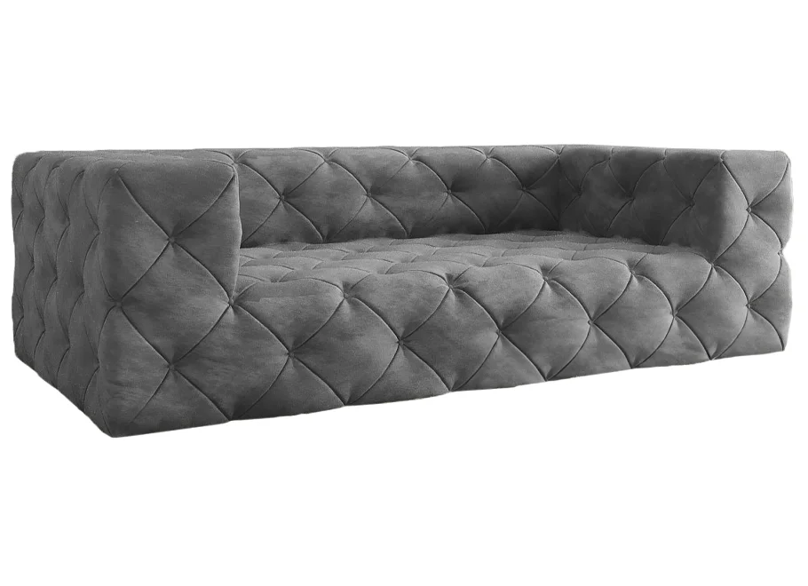 Sofa trzyosobowa pikowana premium Chesterfield BENTLEY 230x100 — French Velvet 666