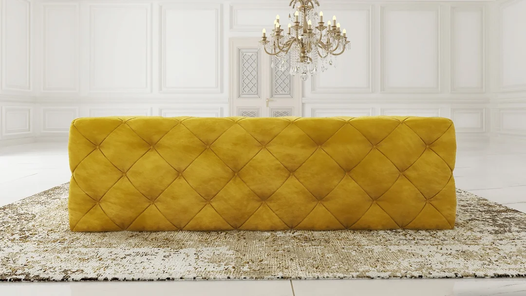 Sofa trzyosobowa pikowana premium Chesterfield BENTLEY 230x100 — French Velvet 652