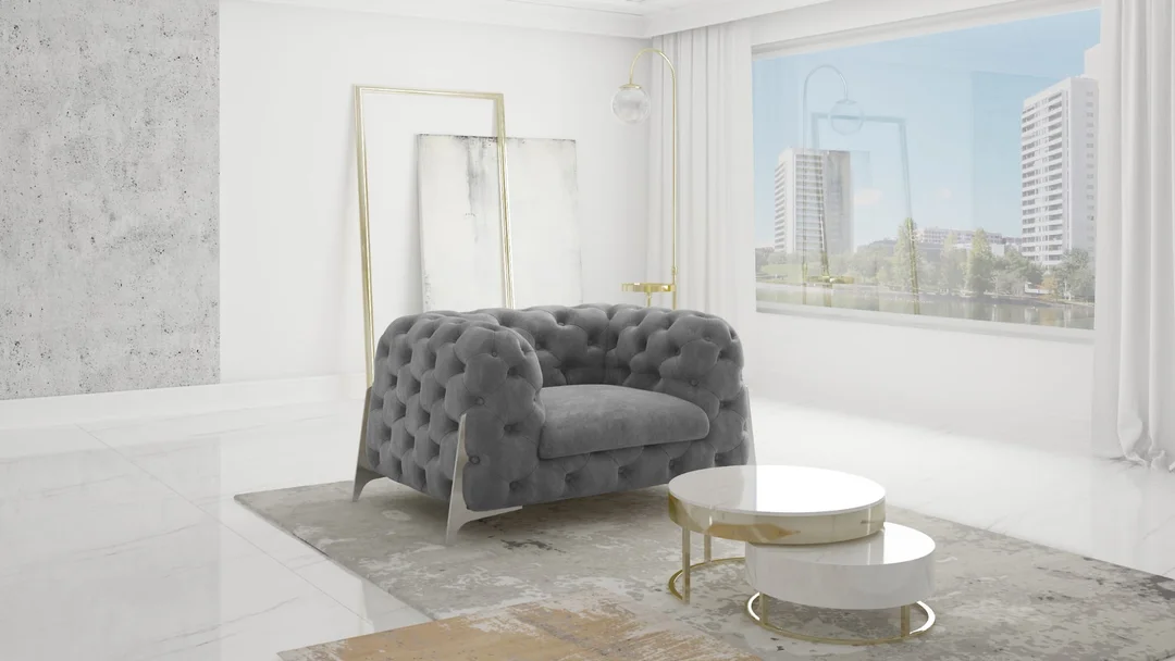 Fotel pikowany KALIFORNIA Chesterfield — Riviera 91