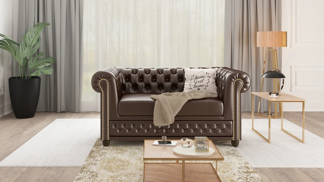 Sofa dwuosobowa pikowana Chesterfield FELIX 148x86 — MG14