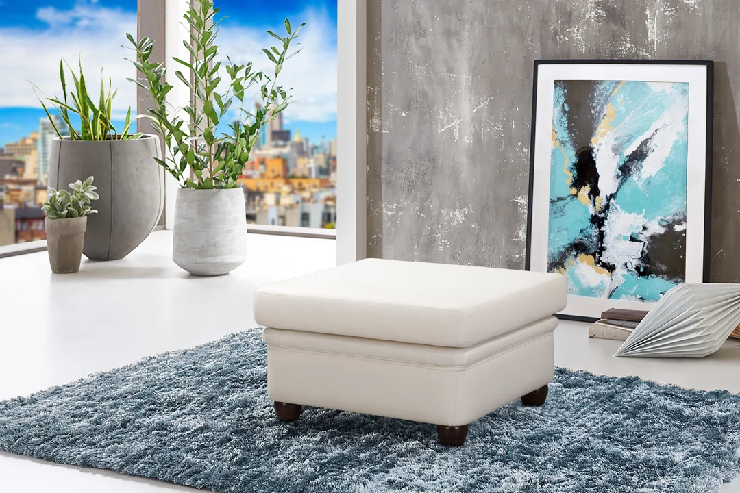 Puf pikowany glamour 75x70 SYDNEY — Solid 03