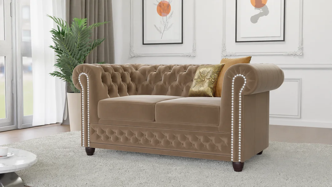 Sofa dwuosobowa pikowana Chesterfield FELIX 148x86 — Riviera 24