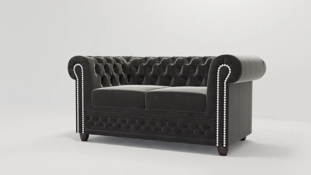Sofa dwuosobowa pikowana Chesterfield FELIX 148x86 — Riviera 100