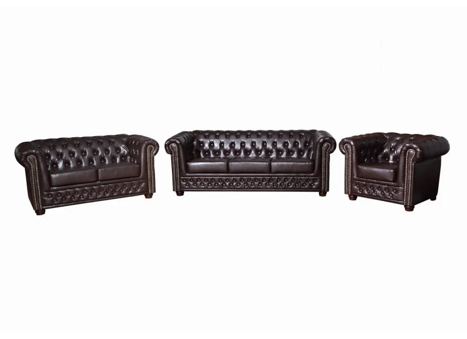 Zestaw mebli pikowanych Chesterfield 3+2+1 FELIX — MG 14
