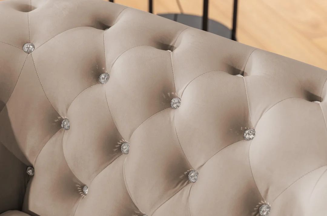 Zestaw mebli pikowanych z kryształkami Chesterfield 3+2 FELIX BLINK — zdjęcie 3