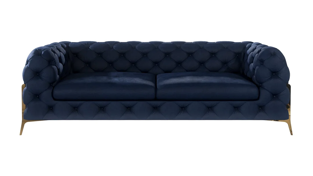 Sofa trzyosobowa pikowana glamour Chesterfield TEO HIGH 225x100 — Riviera 81
