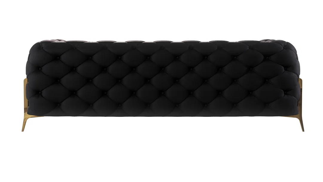 Sofa trzyosobowa pikowana glamour Chesterfield TEO HIGH 225x100 — Riviera 100
