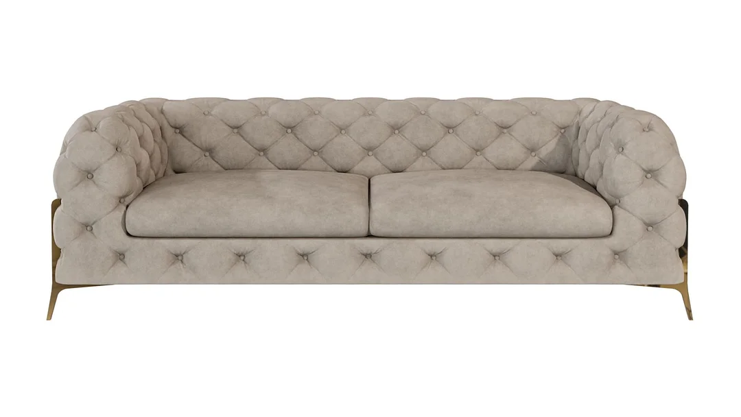 Sofa trzyosobowa pikowana glamour Chesterfield TEO HIGH 225x100 — Riviera 16