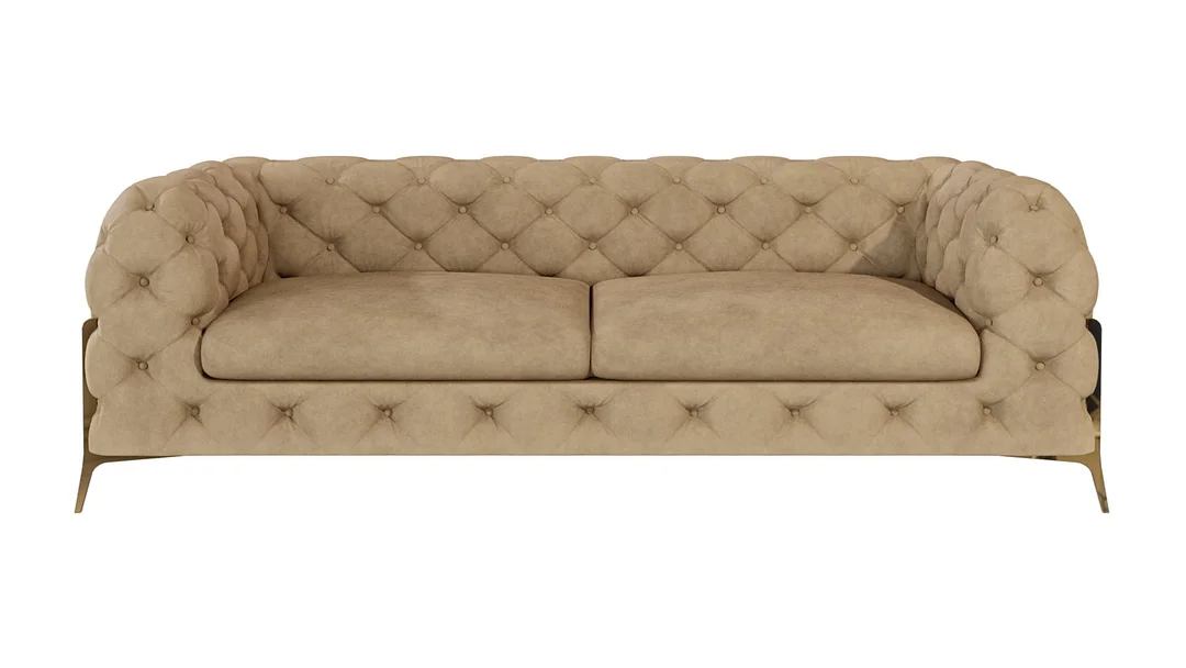 Sofa trzyosobowa pikowana glamour Chesterfield TEO HIGH 225x100 — Riviera 24
