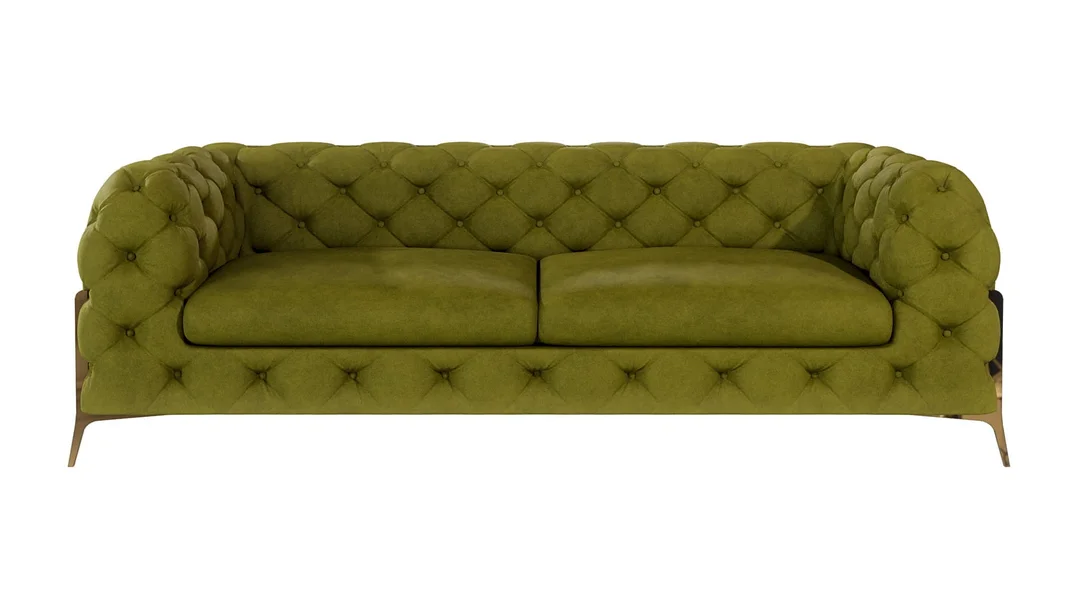 Sofa trzyosobowa pikowana glamour Chesterfield TEO HIGH 225x100 — Riviera 36