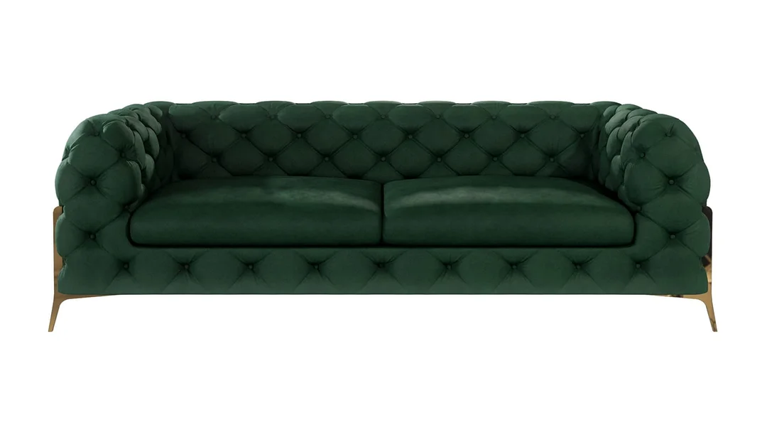 Sofa trzyosobowa pikowana glamour Chesterfield TEO HIGH 225x100 — Riviera 38