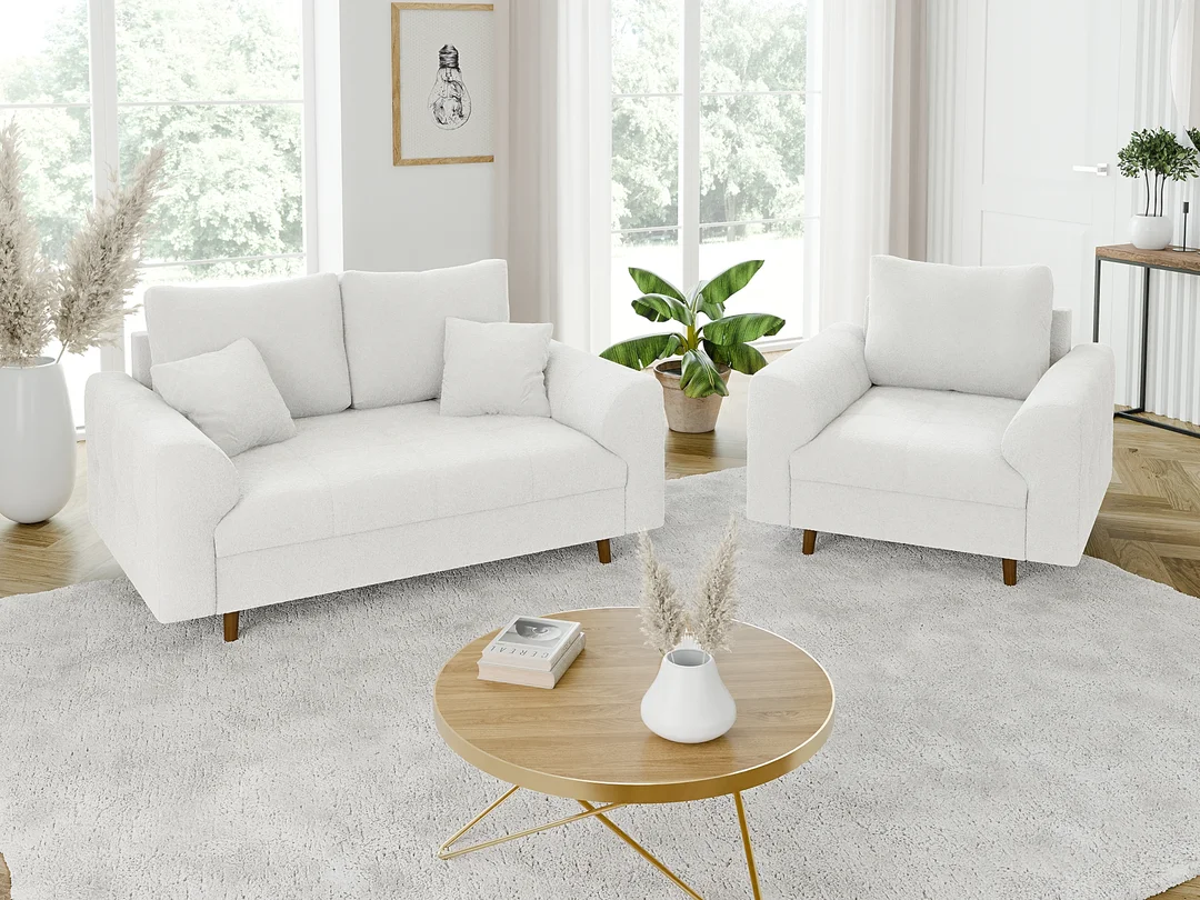 Sofa dwuosobowa Laril nowoczesna na wysokich nóżkach 150x93 — Coral 70