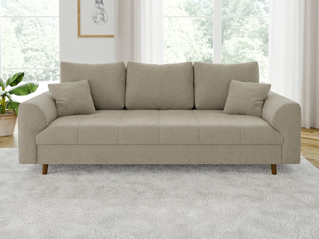 Sofa trzyosobowa Laril nowoczesna na wysokich nóżkach 210x93 — Coral 65