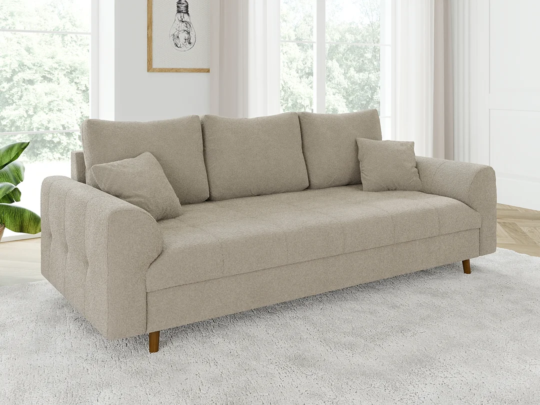 Sofa trzyosobowa Laril nowoczesna na wysokich nóżkach 210x93 — Coral 65