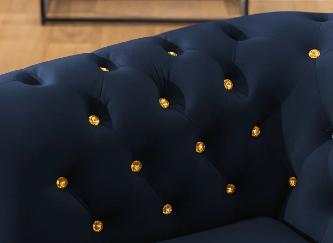 Sofa trzyosobowa pikowana Chesterfield FELIX BLINK 3 - tk. Riviera 81 — zdjęcie 5