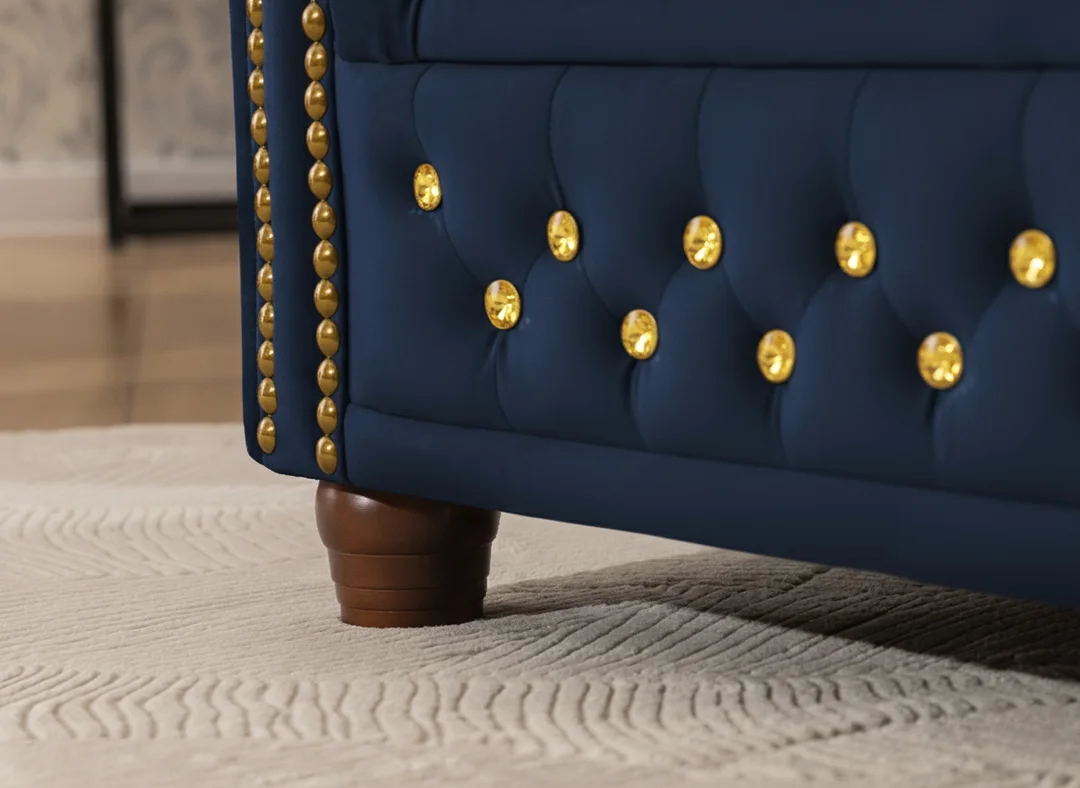 Sofa trzyosobowa pikowana Chesterfield FELIX BLINK 3 - tk. Riviera 81 — zdjęcie 4